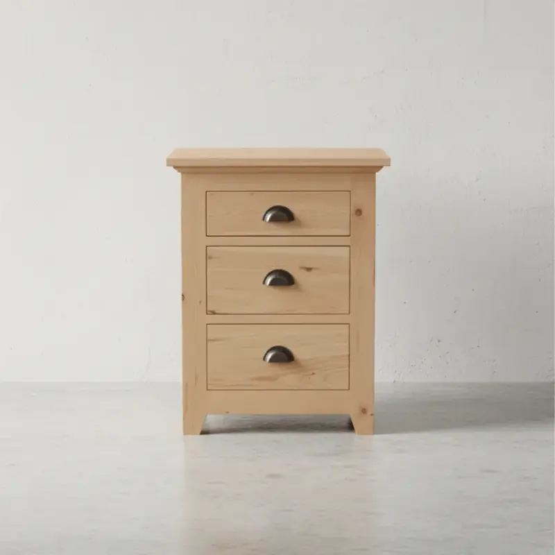 penwood furniture harvest 3 drawer nightstand face on horizontal