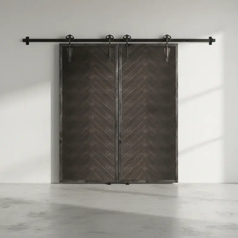 penwood furniture herringbone barn door face on horizontal