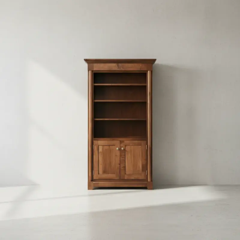 penwood furniture hudson valley bookcase with doors face on horizontal