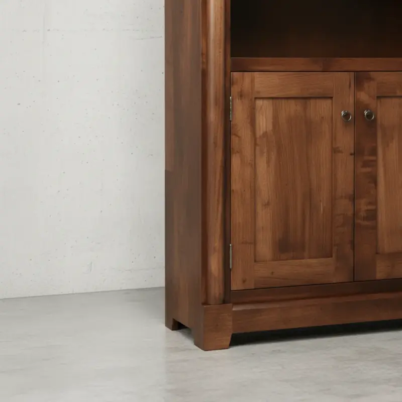 penwood furniture hudson valley bookcase with doors medium close up