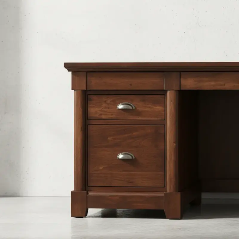 penwood furniture hudson valley executive desk medium close up