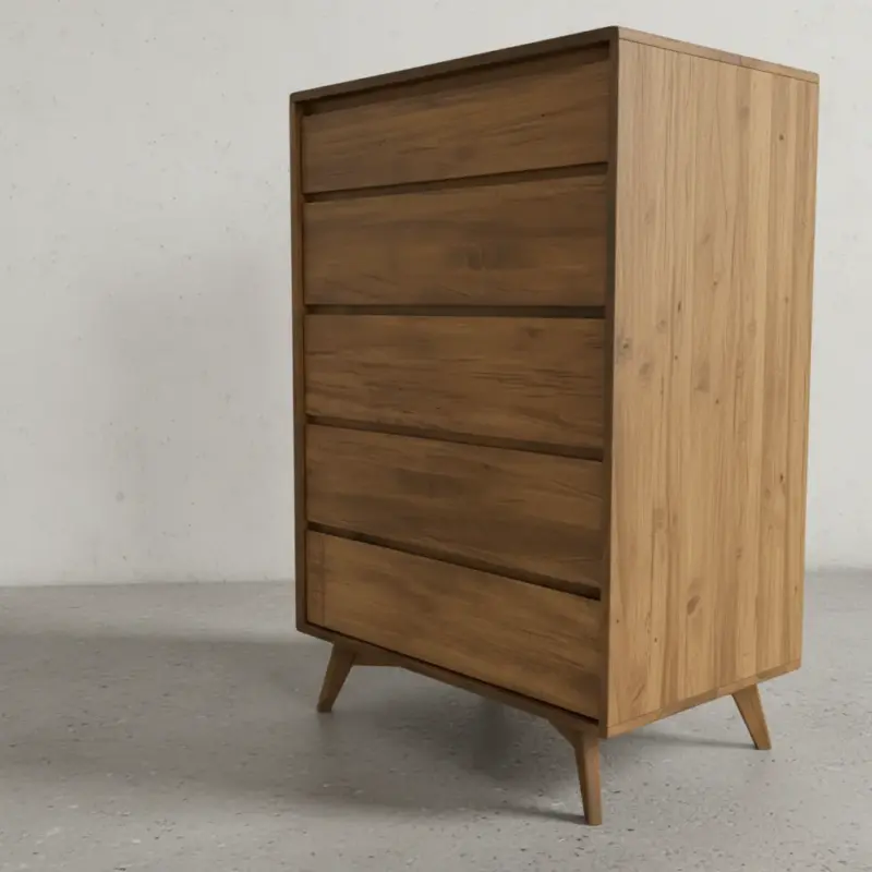 penwood furniture hygge 5 drawer tall dresser medium close up