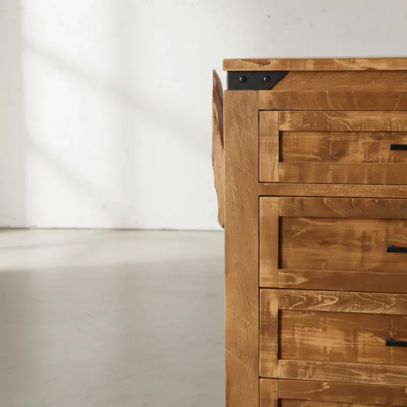 penwood furniture kenora 5 drawer high boy medium close up