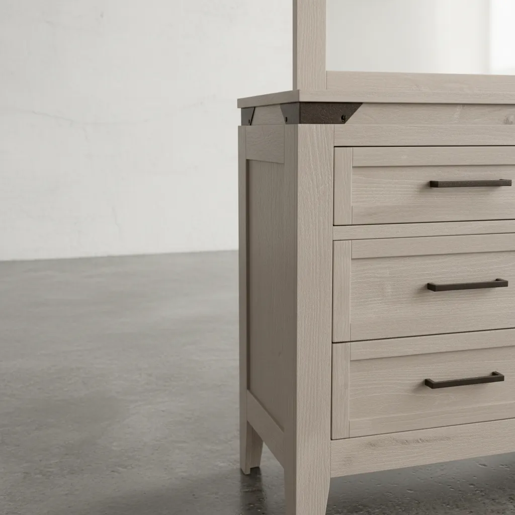 penwood furniture kenora 6 drawer dresser medium close up