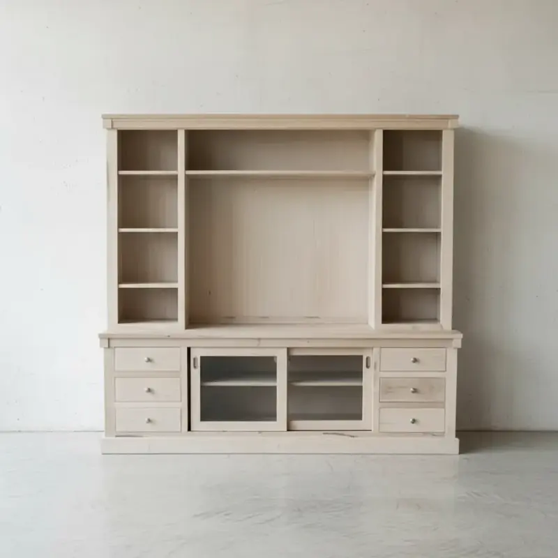 penwood furniture madrid media stand with hutch ma84 face on horizontal