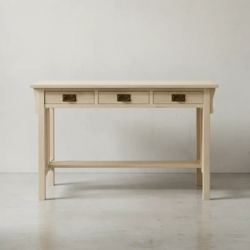 penwood furniture mission 3 drawer desk m2448d face on horizontal