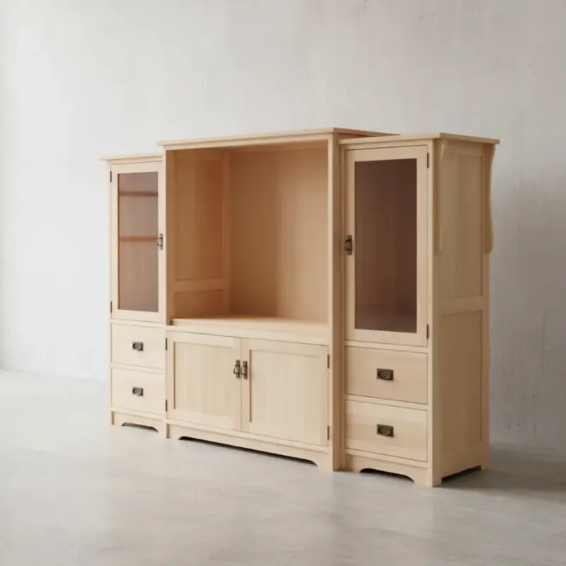 penwood furniture mission 3 piece tv wall unit m2190 45 degree angle