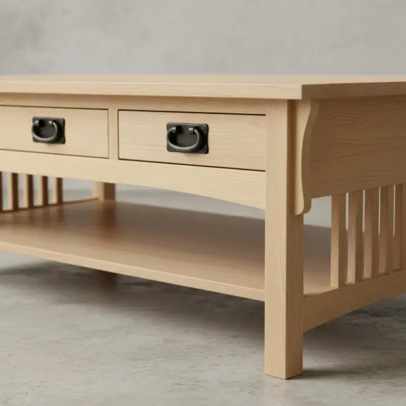 penwood furniture mission 6 drawer coffee table m3448 medium close up