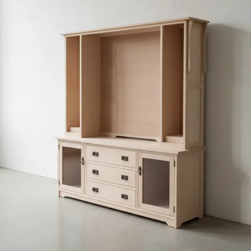 penwood furniture mission 75 hdtv unit with hutch m1975h 45 degree angle