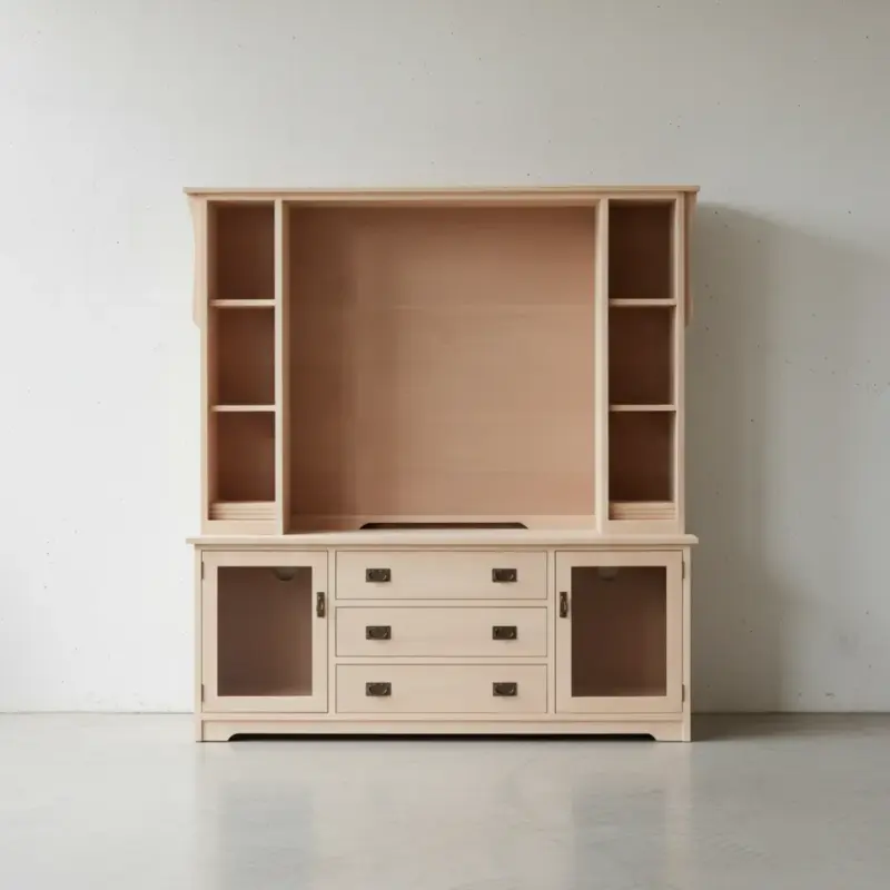 penwood furniture mission 75 hdtv unit with hutch m1975h face on horizontal