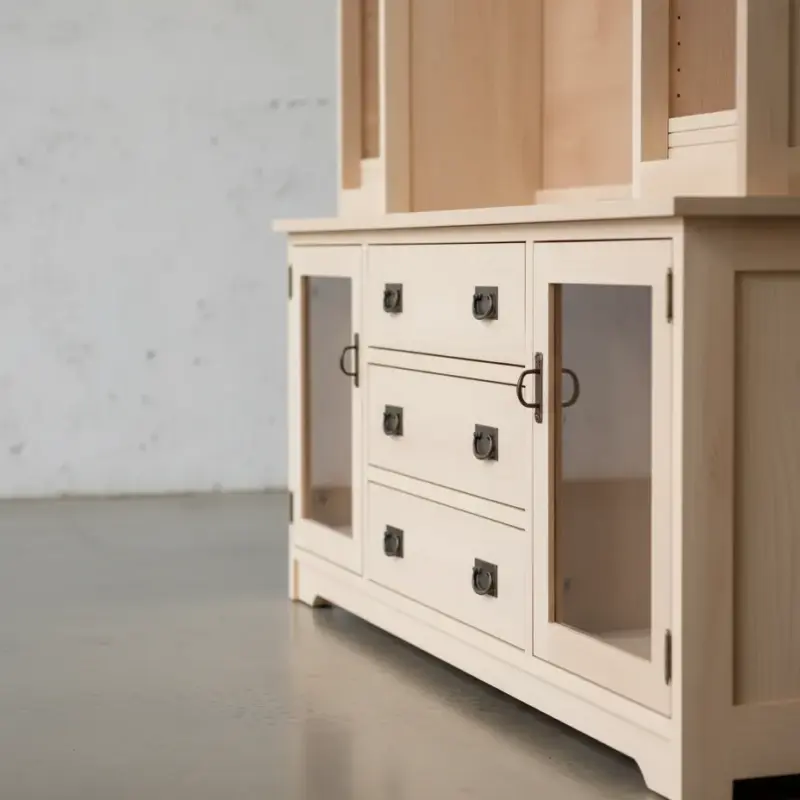 penwood furniture mission 75 hdtv unit with hutch m1975h medium close up