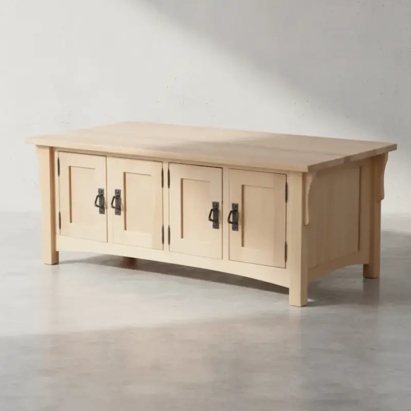 penwood furniture mission 8 door coffee table md2448 45 degree angle