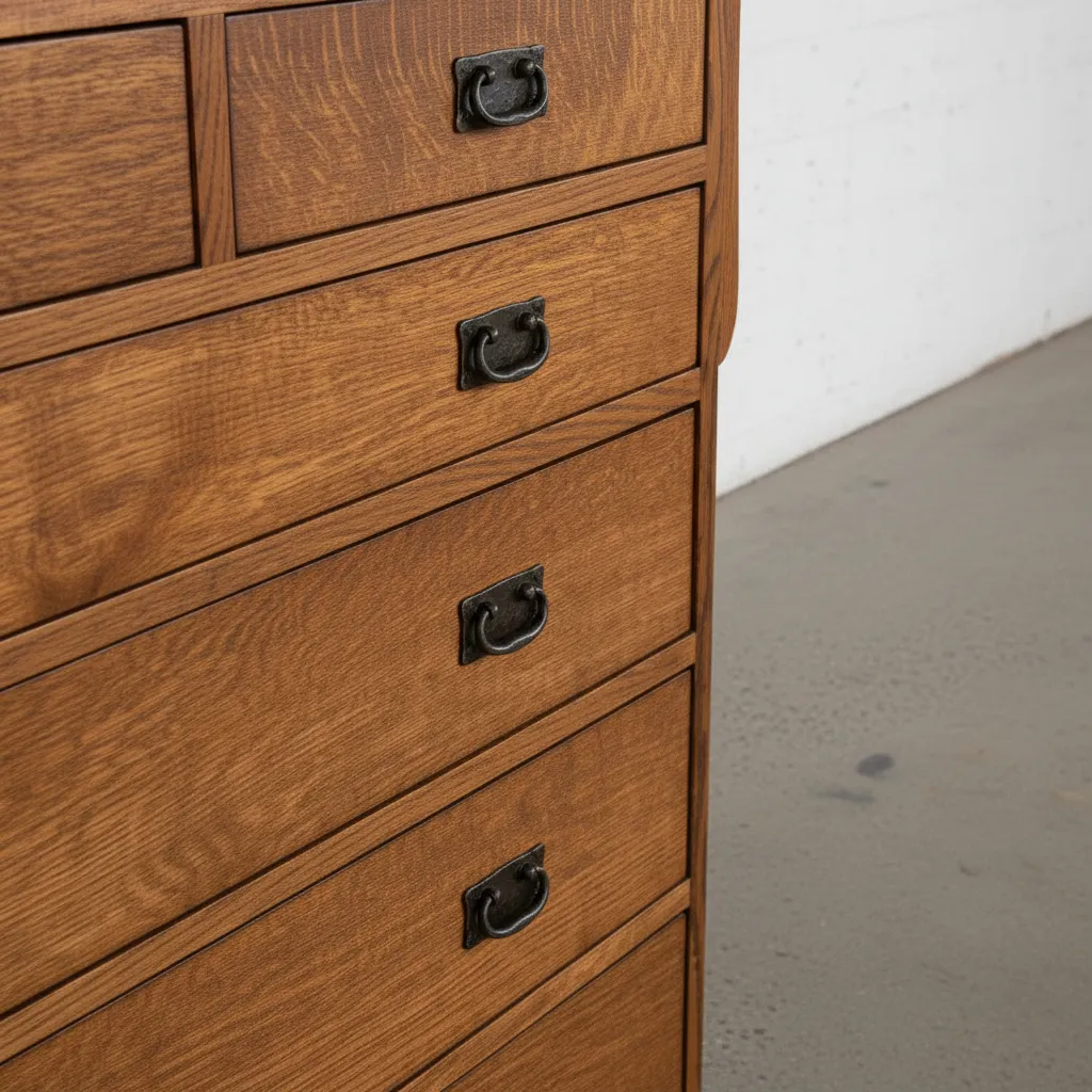 penwood furniture mission 8 drawer highboy medium close up