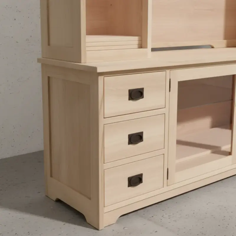 penwood furniture mission 85 inch hdtv unit with hutch m1985h medium close up