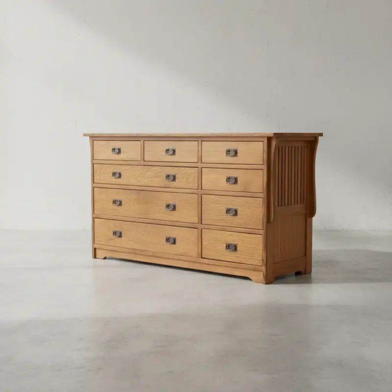 penwood furniture mission 9 drawer dresser 45 degree angle