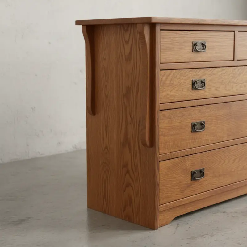 penwood furniture mission 9 drawer dresser medium close up