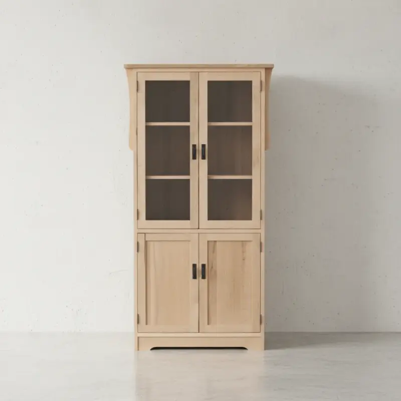 penwood furniture mission corner hutch buffet a332 face on horizontal