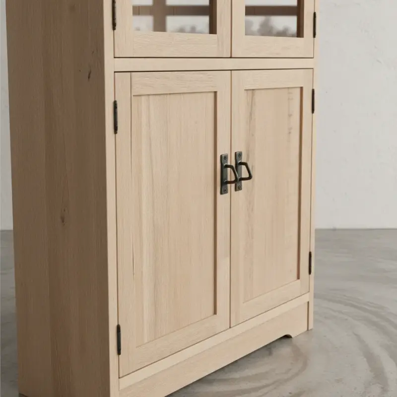 penwood furniture mission corner hutch buffet a332 medium close up