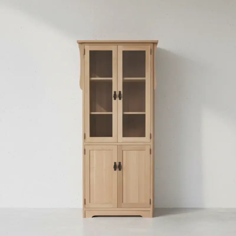 penwood furniture mission corner hutch buffet a332t face on horizontal