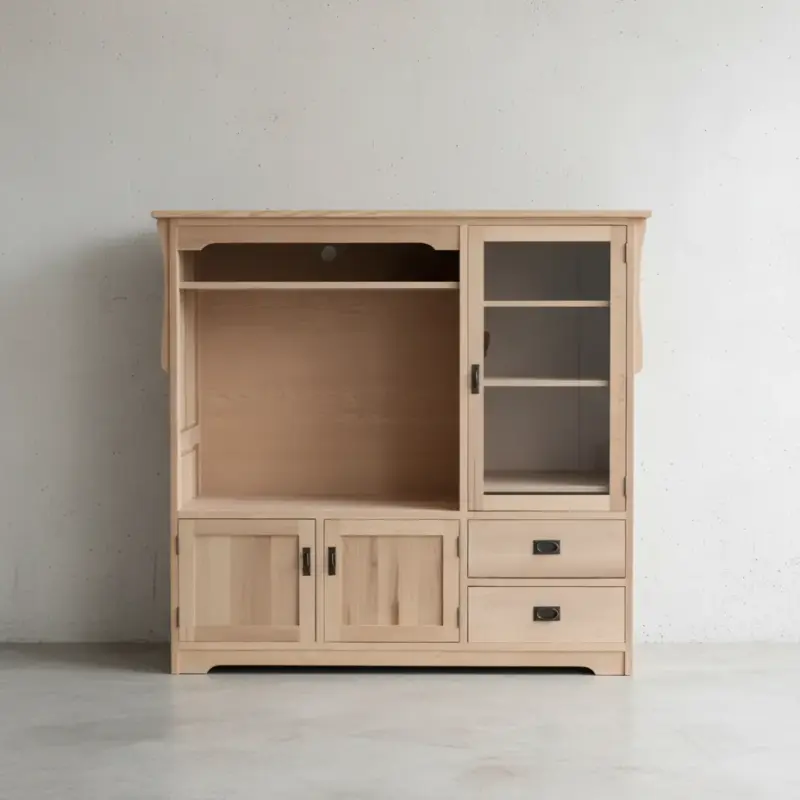 penwood furniture mission entertainment centre m2162 face on horizontal