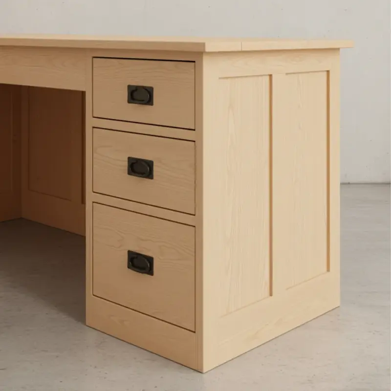 penwood furniture mission l shaped desk md2860 medium close up