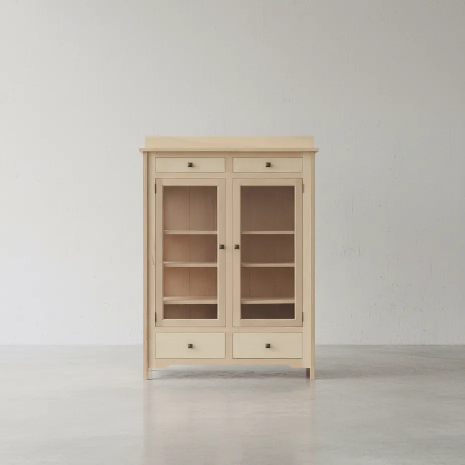 penwood furniture mission maple curio cabinet c1862 face on horizontal