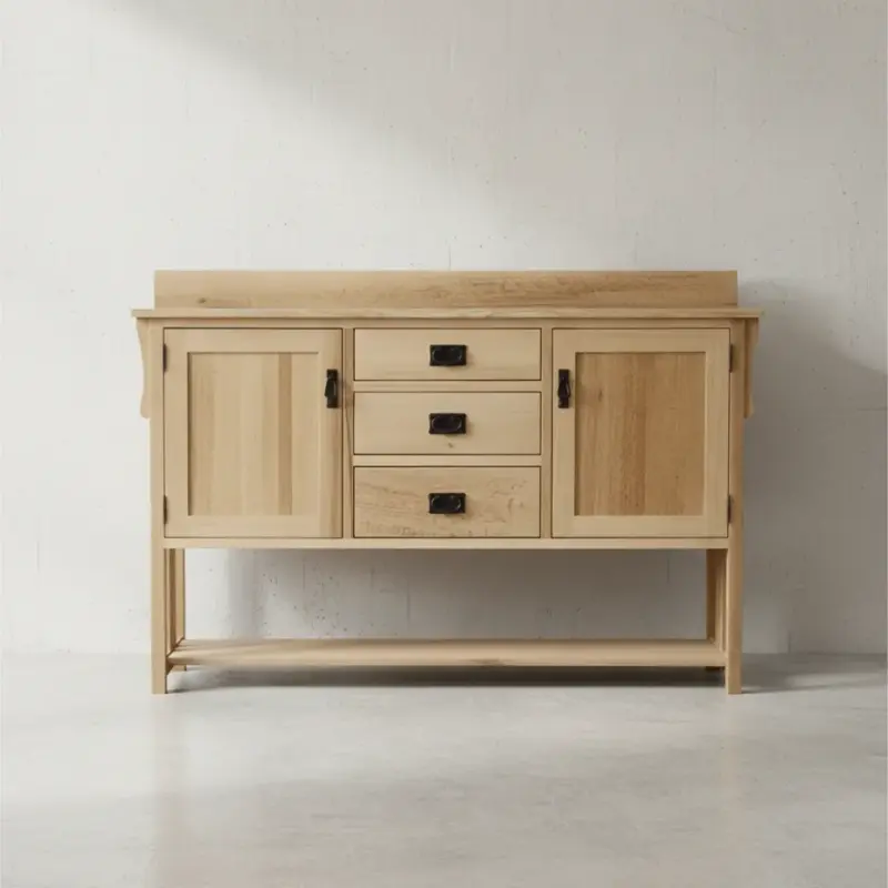 penwood furniture mission sideboard m60s face on horizontal