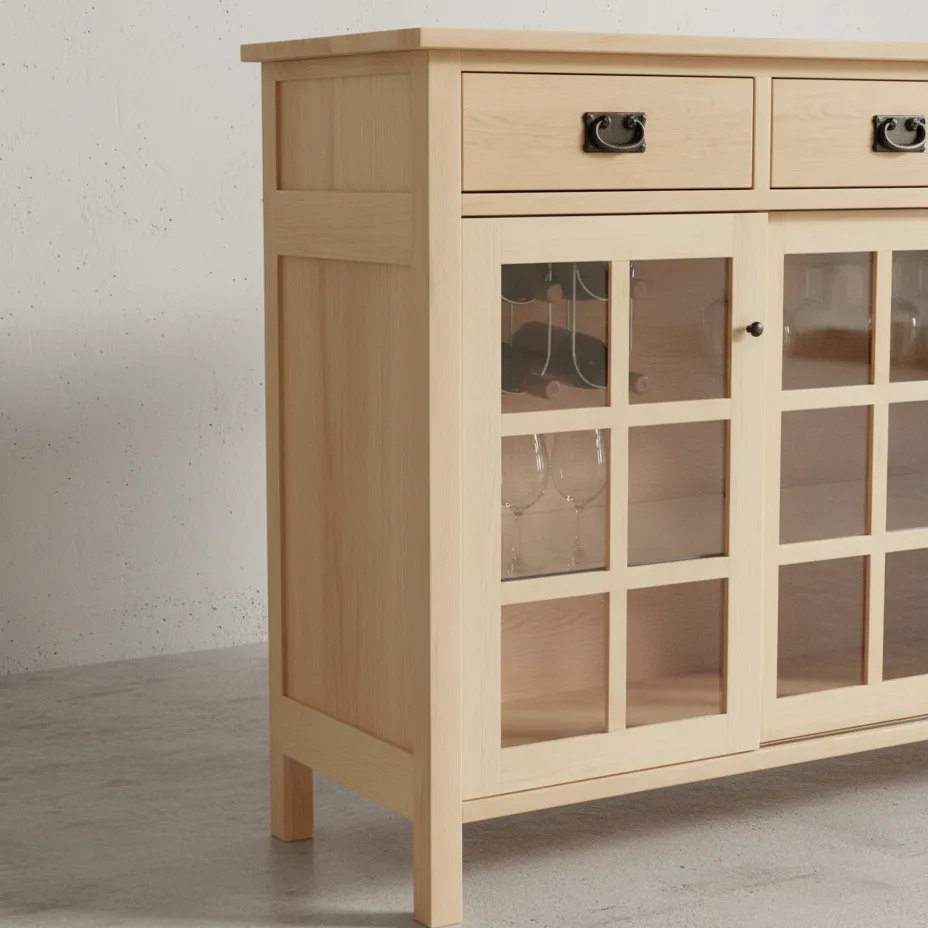 penwood furniture mission sideboard with sliding doors xm1960s medium close up