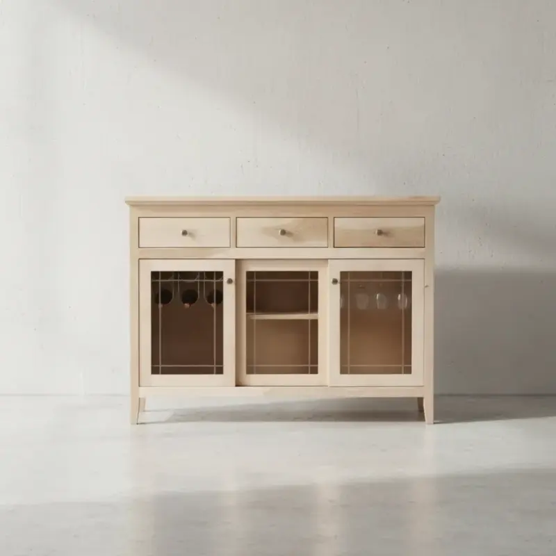 penwood furniture monterey sideboard with sliding doors xm59s face on horizontal