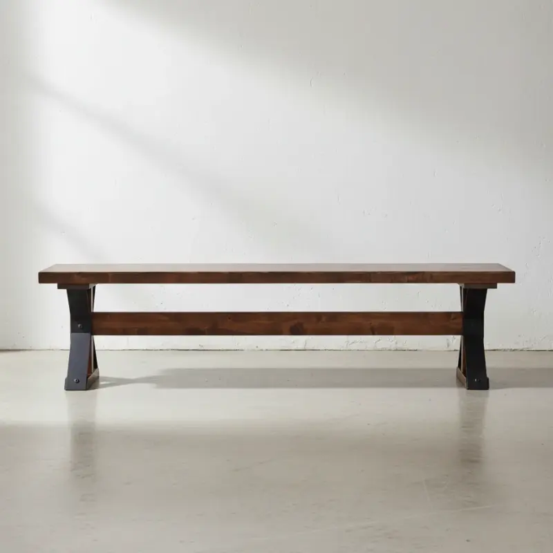 penwood furniture moorhouse dining bench face on horizontal