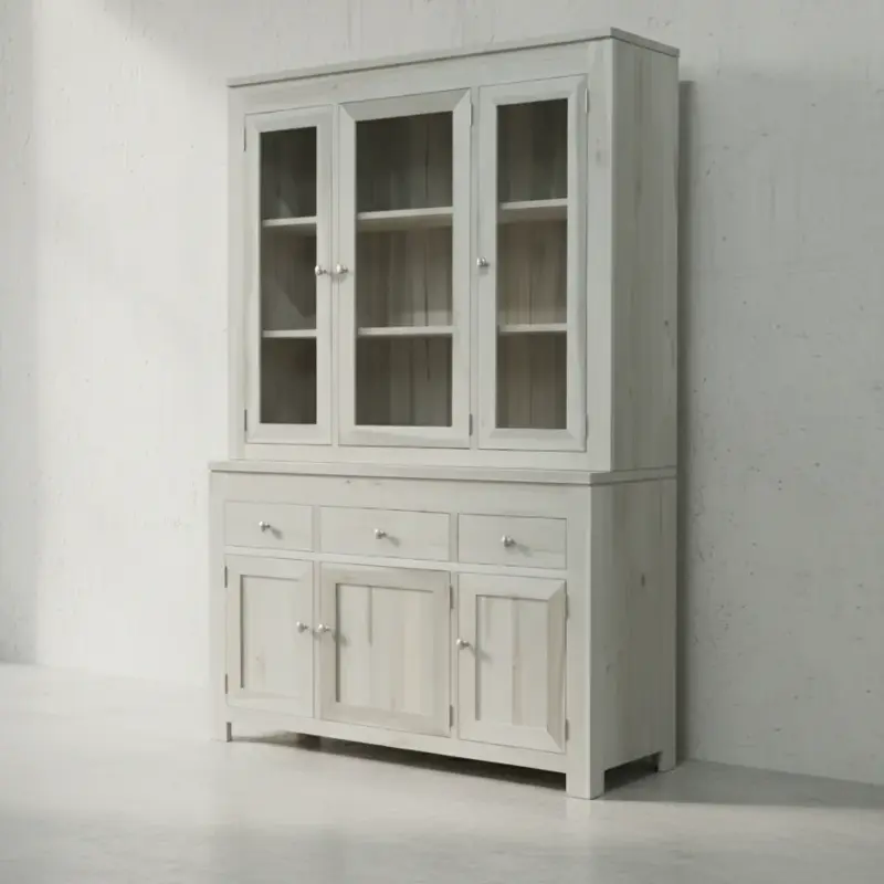 penwood furniture newport 3 door hutch buffet np55hbl 45 degree angle