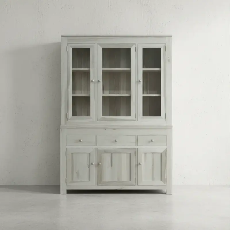 penwood furniture newport 3 door hutch buffet np55hbl face on horizontal