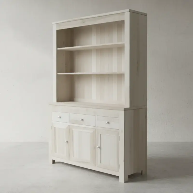 penwood furniture newport 3 door hutch buffet np55hbo 45 degree angle