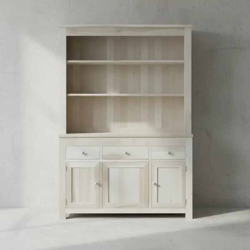 penwood furniture newport 3 door hutch buffet np55hbo face on horizontal