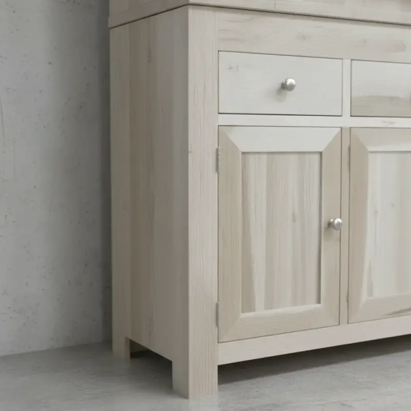 penwood furniture newport 3 door hutch buffet np55hbo medium close up