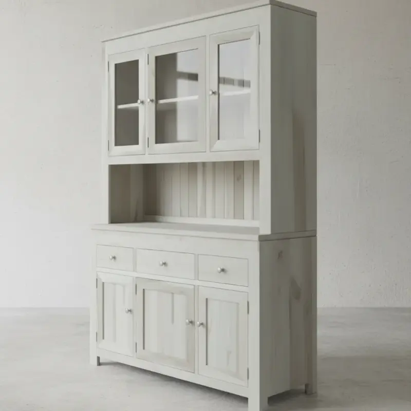 penwood furniture newport 3 door hutch buffet np55hbs 45 degree angle