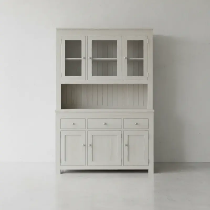 penwood furniture newport 3 door hutch buffet np55hbs face on horizontal