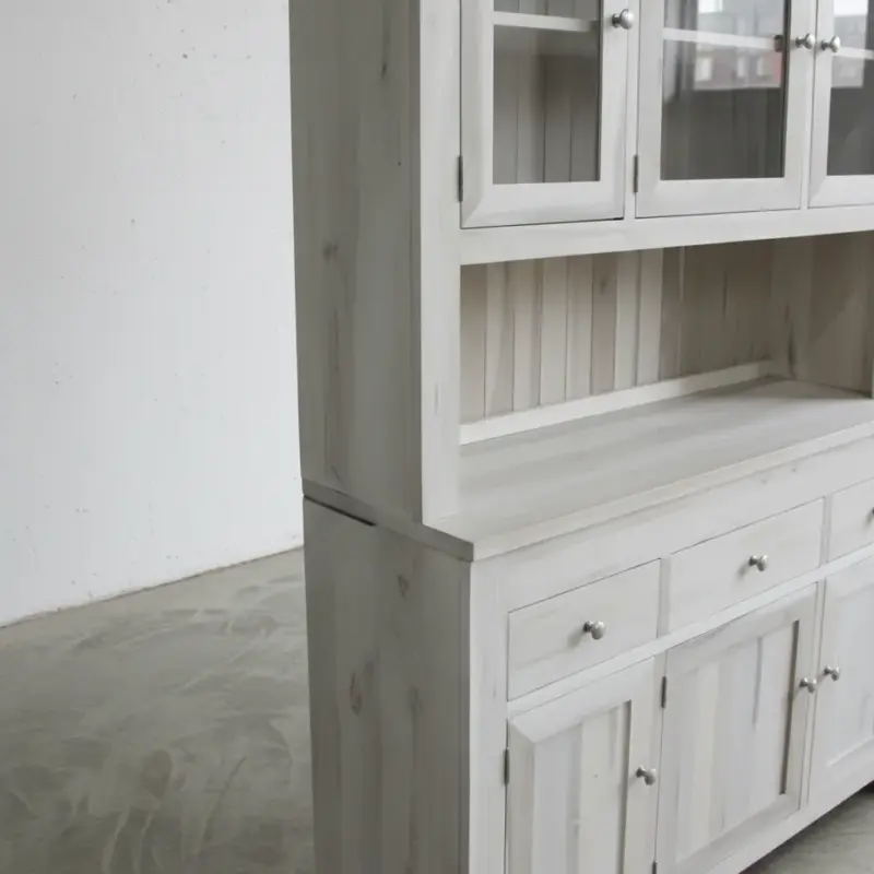 penwood furniture newport 3 door hutch buffet np55hbs medium close up