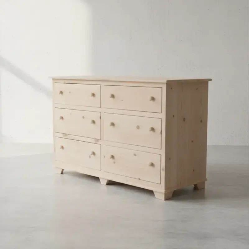 penwood furniture nith river rustic 6 drawer dresser 45 degree angle