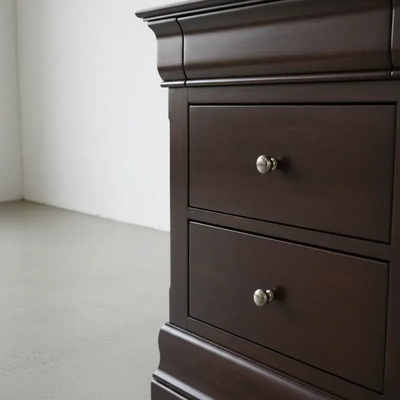 penwood furniture phillipe 3 drawer night stand medium close up