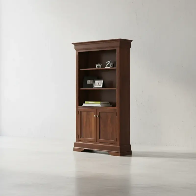 penwood furniture phillipe bookcase with doors 45 degree angle