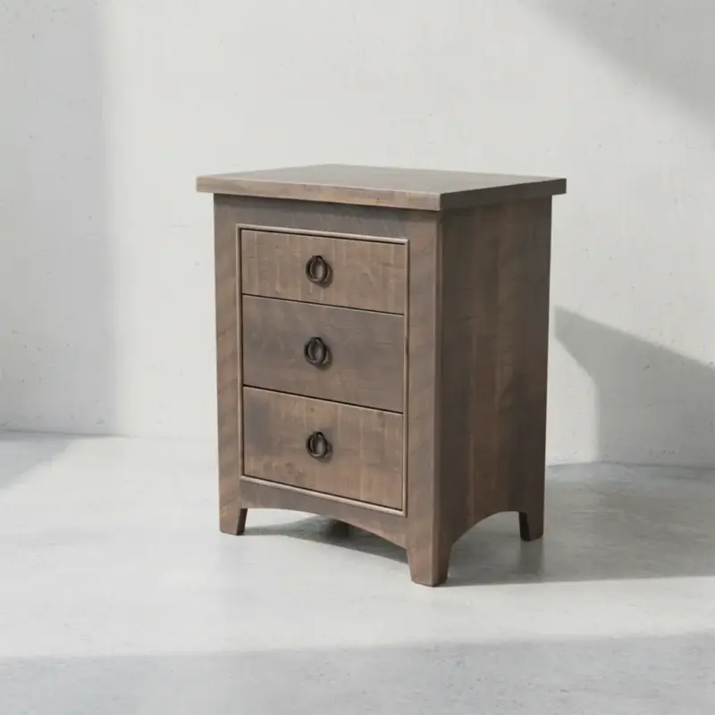 penwood furniture renoa 3 drawer night stand 45 degree angle