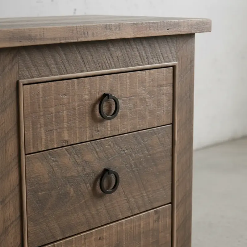 penwood furniture renoa 3 drawer night stand medium close up