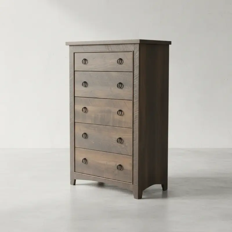 penwood furniture renoa 5 drawer highboy 45 degree angle