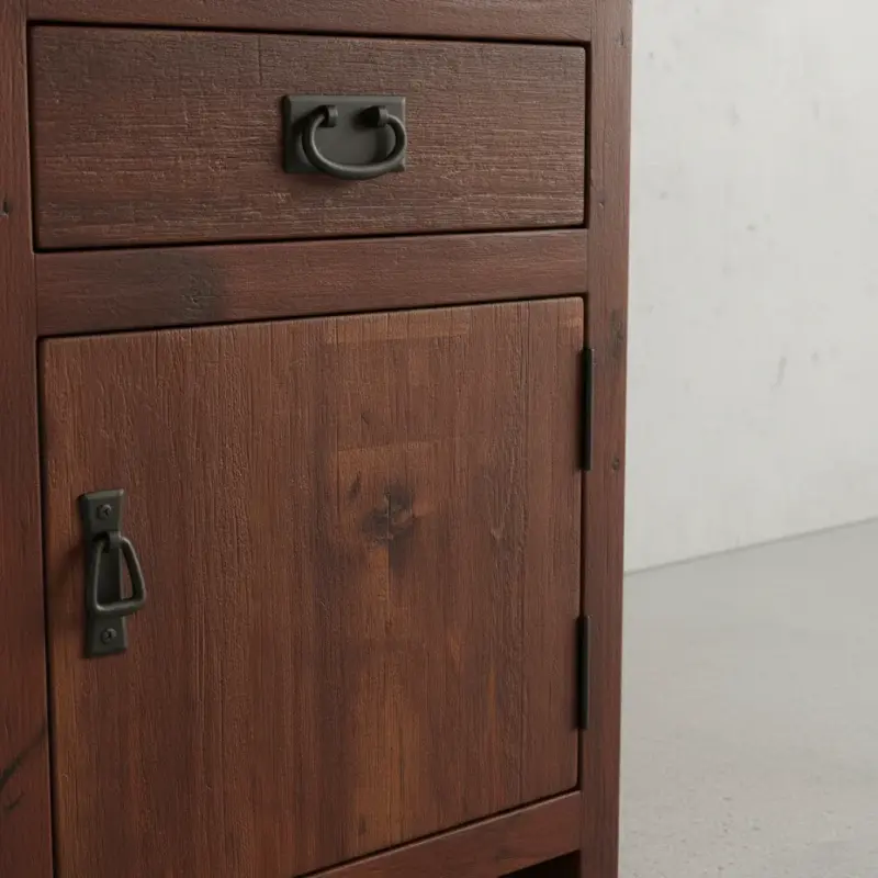 penwood furniture rustic 1 drawer 1 door nightstand rns2228 medium close up