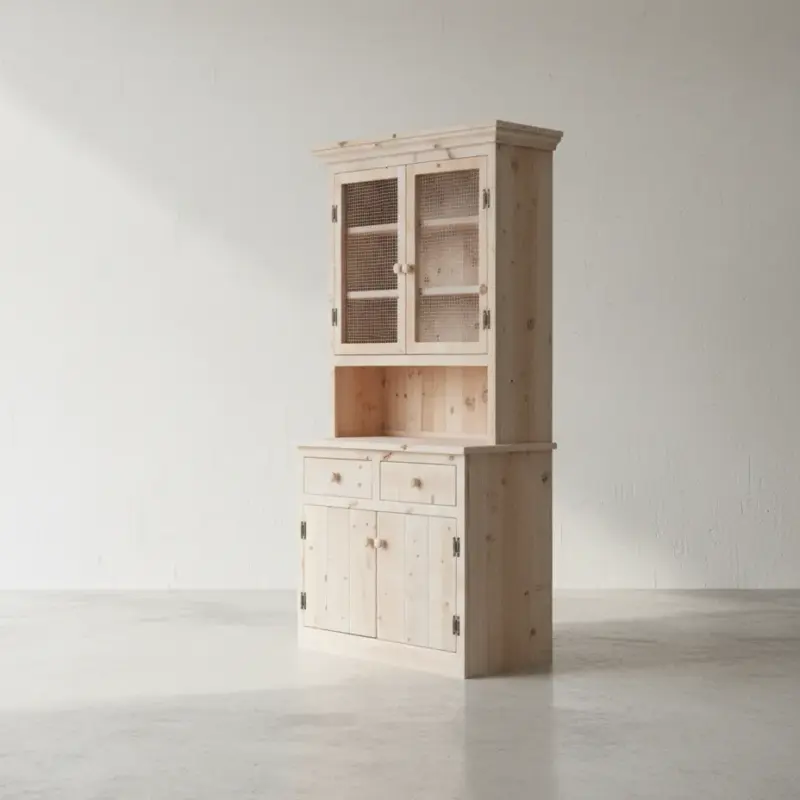 penwood furniture rustic 2 door buffet and hutch hb4080 45 degree angle