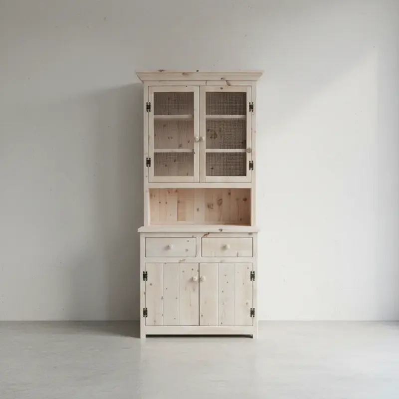 penwood furniture rustic 2 door buffet and hutch hb4080 face on horizontal