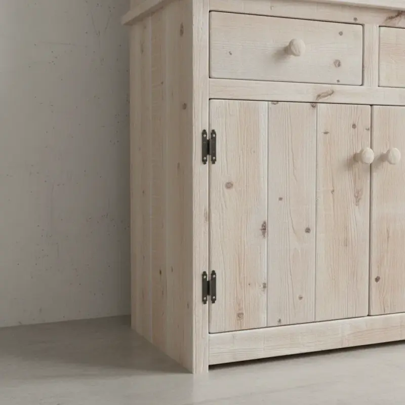 penwood furniture rustic 2 door buffet and hutch hb4080 medium close up