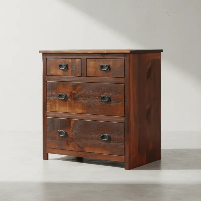 penwood furniture rustic 4 drawer chest rdc3736 45 degree angle