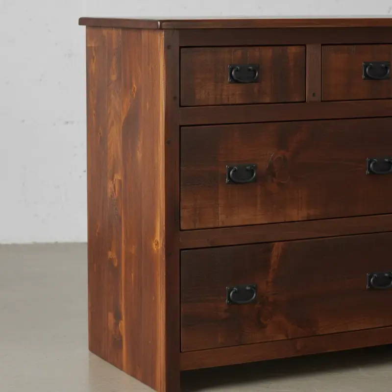 penwood furniture rustic 4 drawer chest rdc3736 medium close up